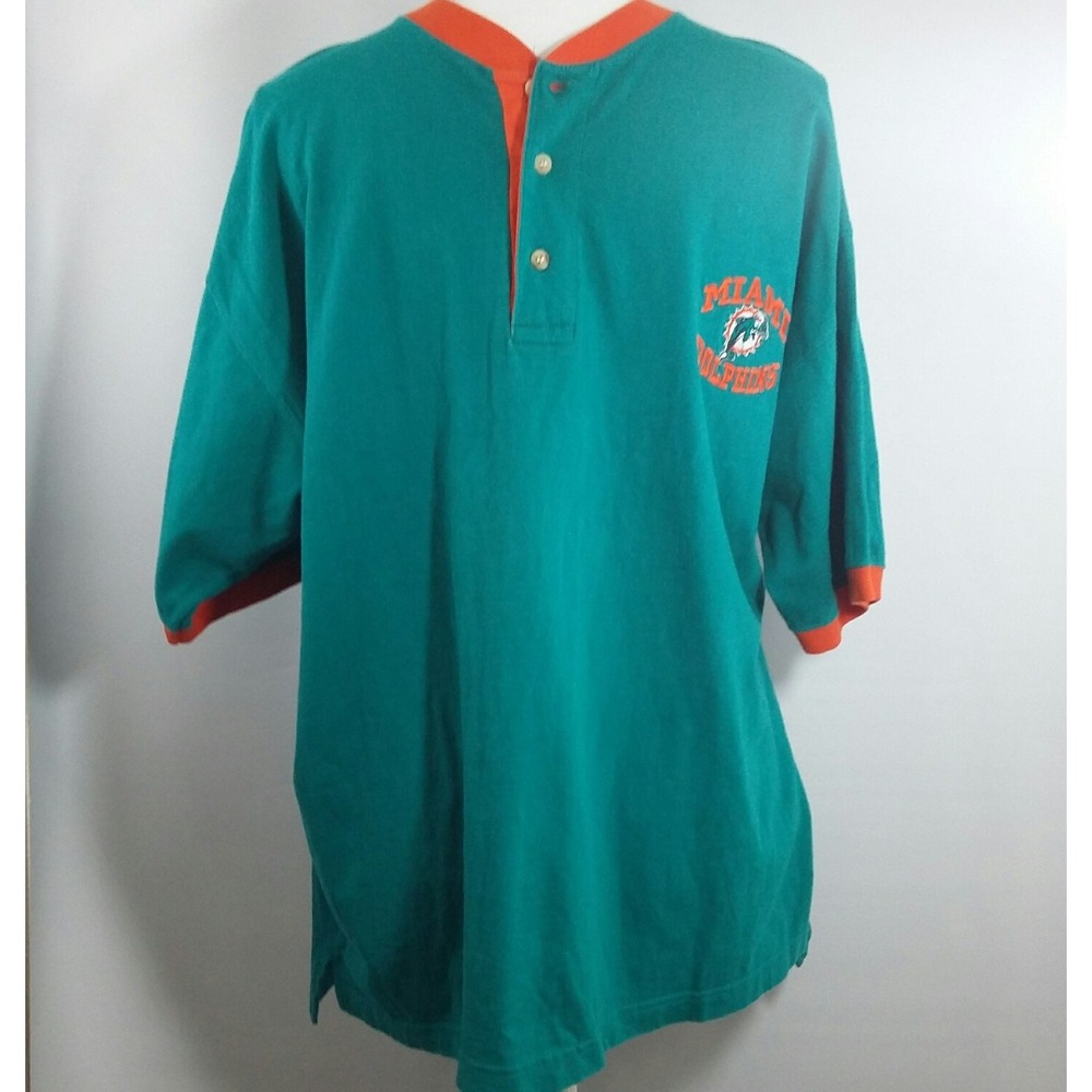 Miami Dolphins Vintage 1996 T-Shirt Size Large NFLP The Edge Orange Aqua Green